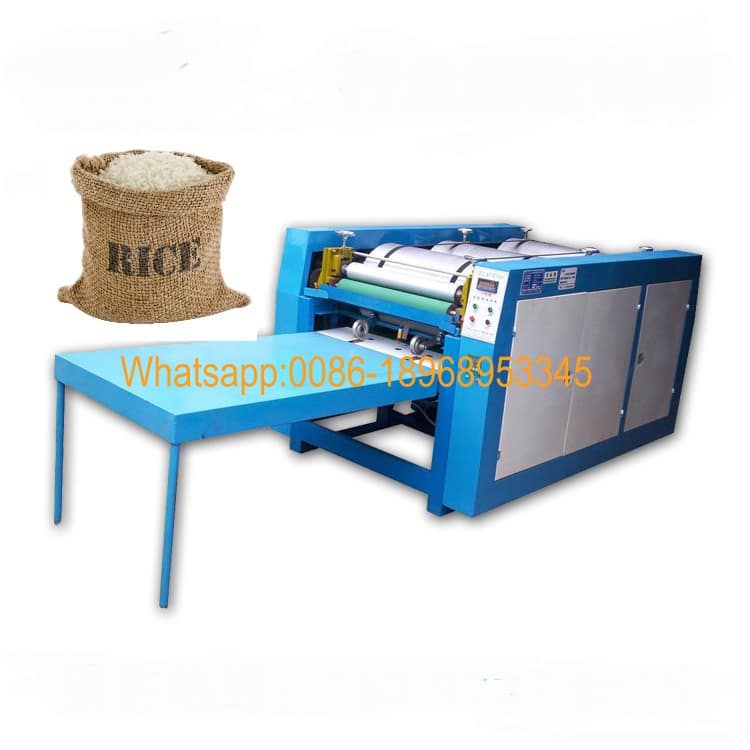 jute bag printer machine in operation